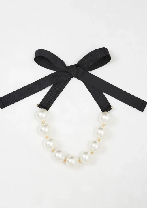 Collier Bella écru nacré à grosses perles