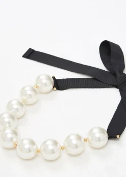 Collier Bella écru nacré à grosses perles