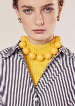 Collier Bella jaune à grosses perles