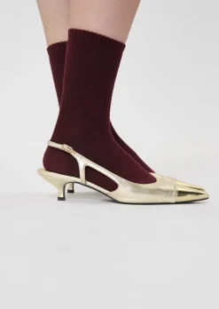 Escarpins Kaia dorés en cuir métallique