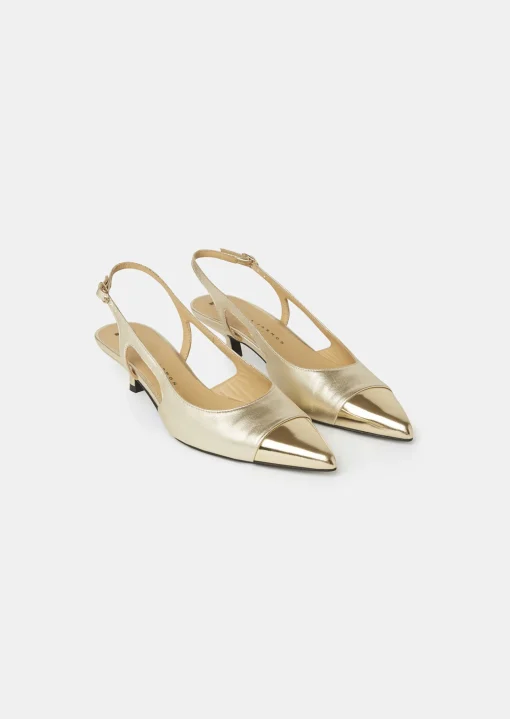 Escarpins Kaia dorés en cuir métallique