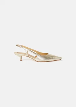 Escarpins Kaia dorés en cuir métallique