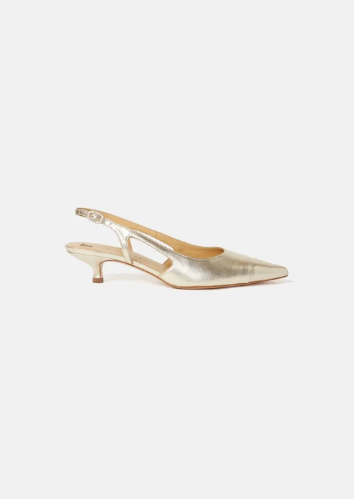 Escarpins Kaia dorés en cuir métallique