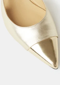 Escarpins Kaia dorés en cuir métallique