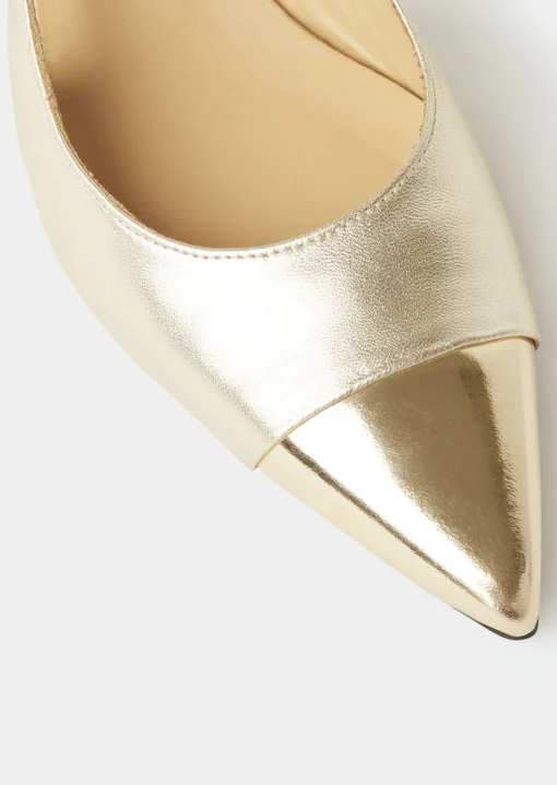 Escarpins Kaia dorés en cuir métallique