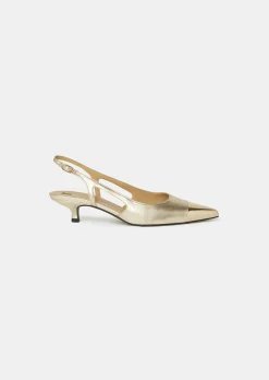 Escarpins Kaia dorés en cuir métallique