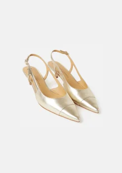 Escarpins Kaia dorés en cuir métallique