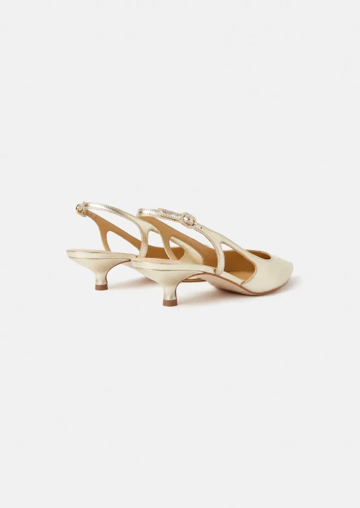 Escarpins Kaia dorés en cuir métallique