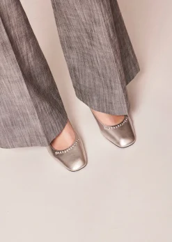 Escarpins Katrina argentés en cuir métalisé