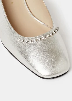 Escarpins Katrina argentés en cuir métalisé
