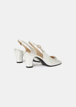 Escarpins Katrina argentés en cuir métalisé