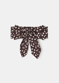 Foulard Eden marron à pois
