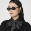 Foulard Eden noir imprimé à pois