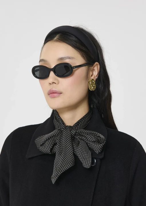 Foulard Eden noir imprimé à pois