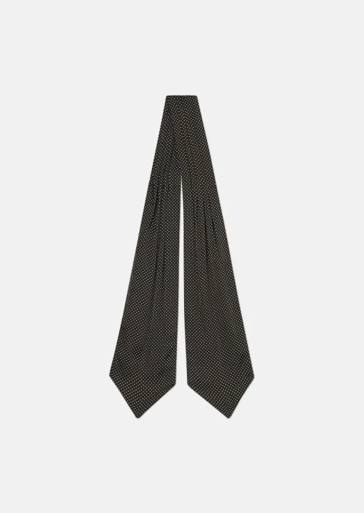 Foulard Eden noir imprimé à pois
