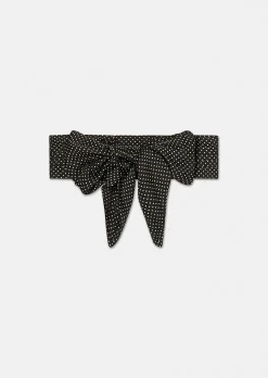 Foulard Eden noir imprimé à pois