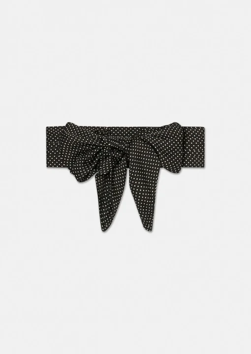 Foulard Eden noir imprimé à pois