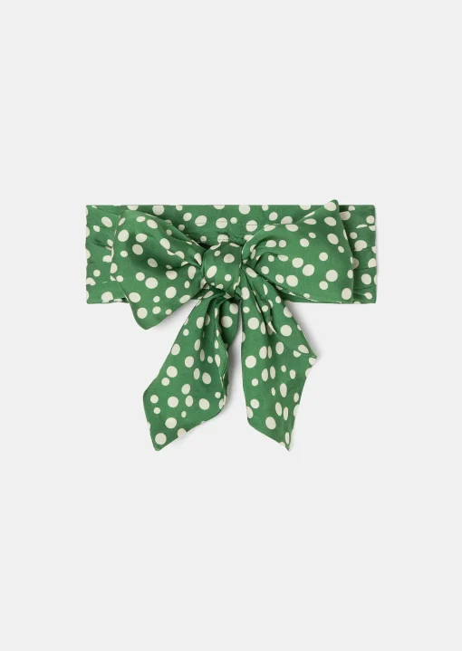 Foulard Eden vert à pois