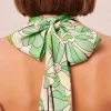 Foulard Emeline vert imprimé à fleurs