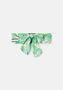 Foulard Emeline vert imprimé à fleurs