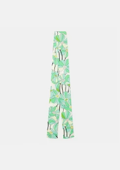 Foulard Emeline vert imprimé à fleurs