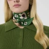 Foulard Erin vert imprimé fleurs