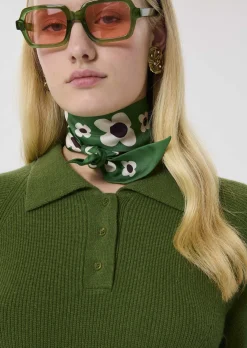Foulard Erin vert imprimé fleurs