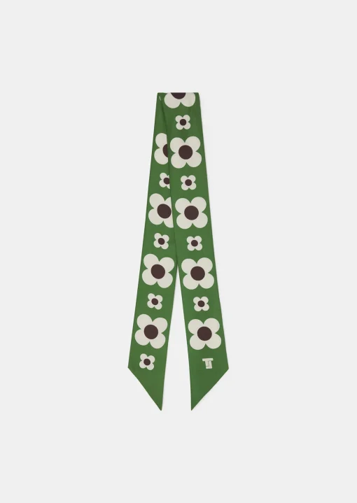Foulard Erin vert imprimé fleurs