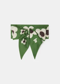 Foulard Erin vert imprimé fleurs