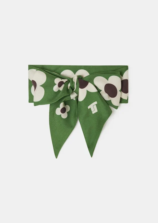 Foulard Erin vert imprimé fleurs