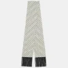 Foulard Esmee écru imprimé petits coeurs noirs