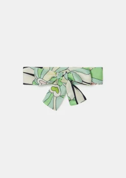 Foulard Evelyse vert imprimé à fleurs