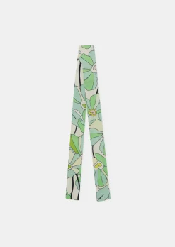 Foulard Evelyse vert imprimé à fleurs