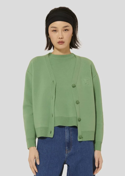 Gilet Gibus vert en laine merinos