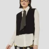 Gilet Gilles noir en laine merinos et alpaga