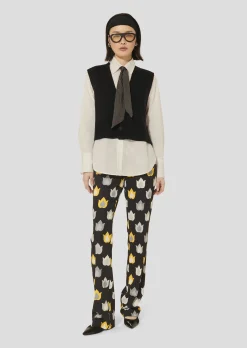 Gilet Gilles noir en laine merinos et alpaga