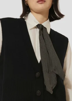 Gilet Gilles noir en laine merinos et alpaga