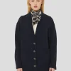 Gilet Ginger bleu nuit en laine merinos et alpaga