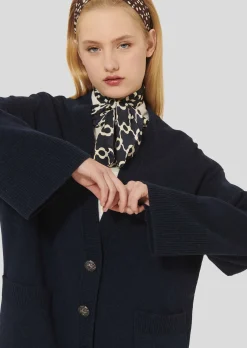Gilet Ginger bleu nuit en laine merinos et alpaga