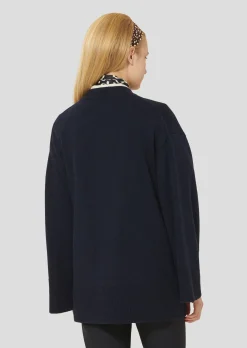 Gilet Ginger bleu nuit en laine merinos et alpaga