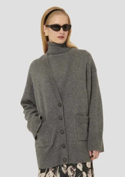 Gilet Ginger gris en laine merinos et alpaga