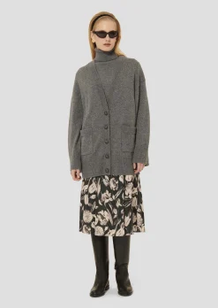 Gilet Ginger gris en laine merinos et alpaga