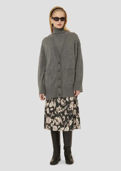 Gilet Ginger gris en laine merinos et alpaga