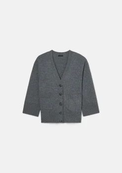 Gilet Ginger gris en laine merinos et alpaga
