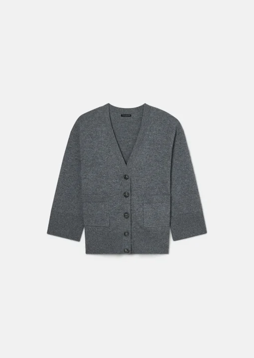 Gilet Ginger gris en laine merinos et alpaga