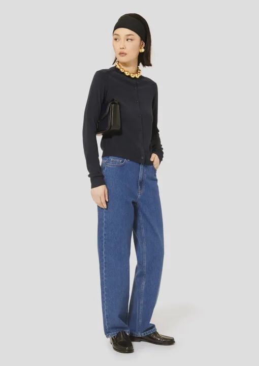 Gilet Ginno bleu nuit en laine merinos extrafine