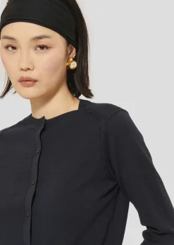 Gilet Ginno bleu nuit en laine merinos extrafine