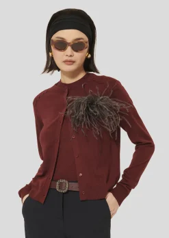 Gilet Ginno bordeaux en laine merinos extrafine