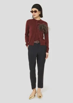 Gilet Ginno bordeaux en laine merinos extrafine