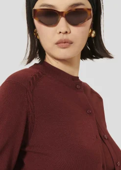 Gilet Ginno bordeaux en laine merinos extrafine